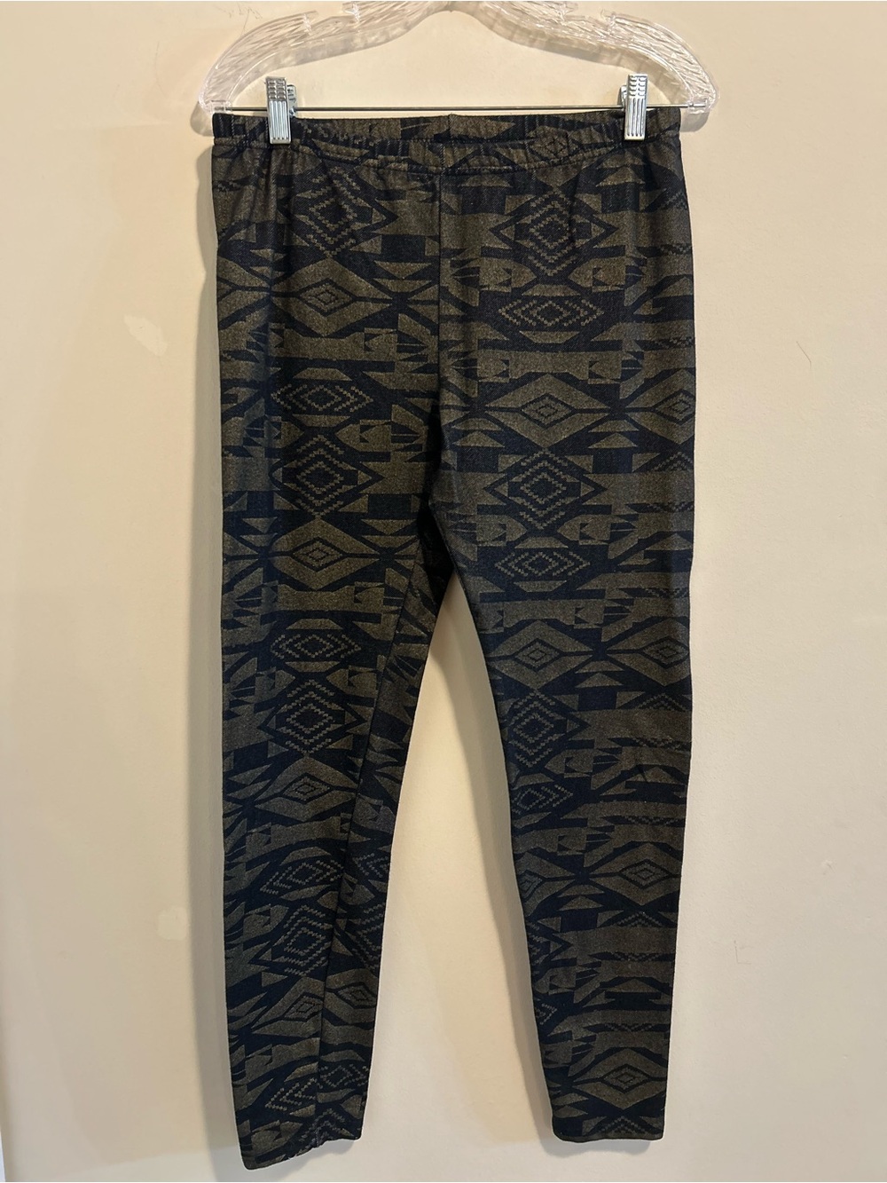 Xhilaration Olive & Black Aztec Print Kids Leggings